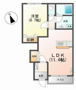 ゼファー・フィール【1階】の間取り