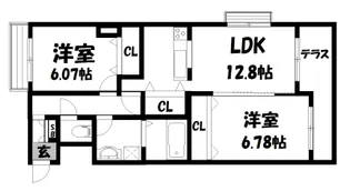 レジデンシャル・金剛【9階】の間取り
