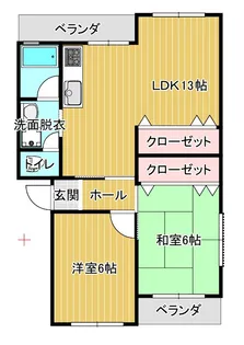 2LDKの間取り画像