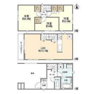埼玉県戸田市喜沢2【一戸建】の間取り