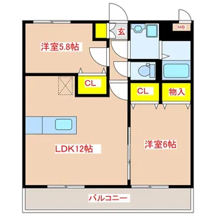 グランコート中郷II【3階】の間取り