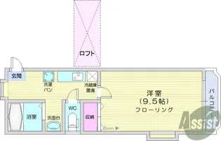 ホワイトキャッスル遠見塚14番館【1階】の間取り