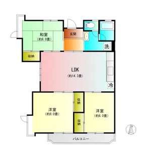 城東町ハイツ【2階】の間取り