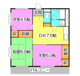 埼玉県所沢市東所沢1【マンション】の間取り