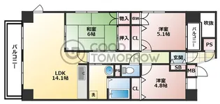 ユアコート西原【4階】の間取り