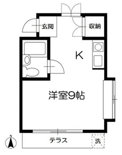 1Rの間取り画像