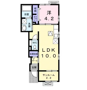 アンバートゥルーキャッスルI【1階】の間取り