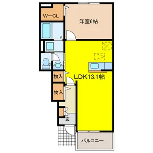 岐阜県大垣市昼飯町【アパート】の間取り