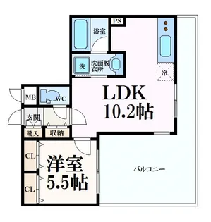ヴァンベール御苑前【4階】の間取り