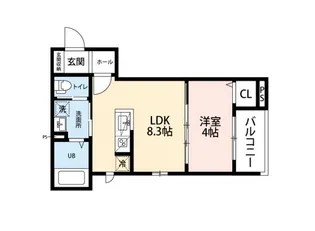 1LDKの間取り画像