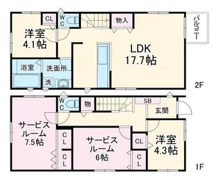 神奈川県座間市緑ケ丘3【一戸建】の間取り