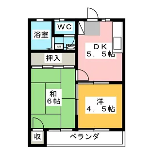 金子ハイツ【2階】の間取り