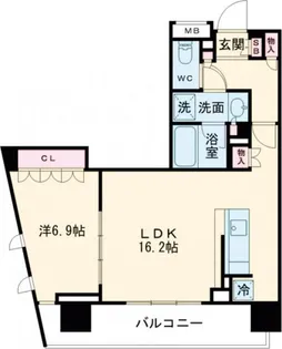 パークハビオ渋谷本町レジデンス【7階】の間取り