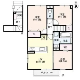 愛知県名古屋市緑区大将ケ根2【アパート】の間取り