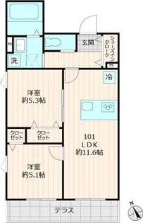 仮称メゾンブルー【1階】の間取り