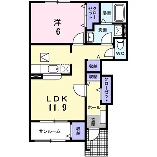 新潟県長岡市宮内6【アパート】の間取り