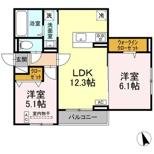 フォルテーヌ・イイクラI【1階】の間取り