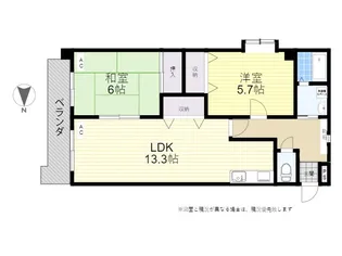 2LDKの間取り画像