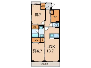 カーサ・ルミナーレ【3階】の間取り