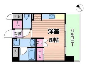 ジオエント梅田北リバーフロント【9階】の間取り