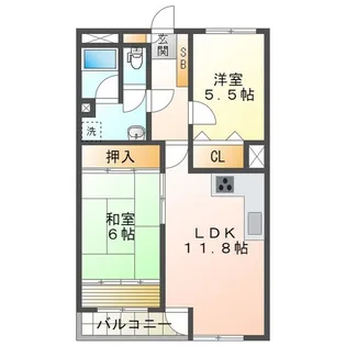 サンライフ磯山【1階】の間取り