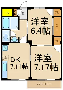 トーシンコーポ八千代台【2階】の間取り