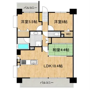 レクシア長嶺南グラシオ【5階】の間取り