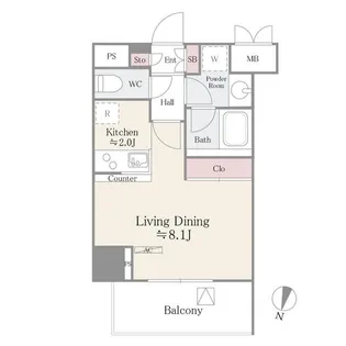 パークサイド湯島台【5階】の間取り