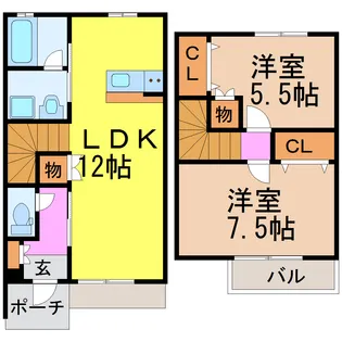 愛知県名古屋市瑞穂区雁道町4【一戸建】の間取り