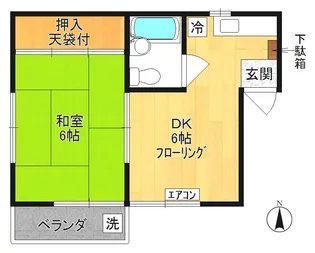 【コーポハラダ】【2階】の間取り