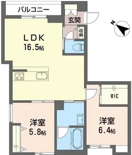 ヴァレンズ フロレ【2階】の間取り