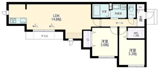ベルフラワー方南【1階】の間取り