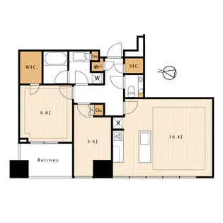 プレミストタワー白金高輪【22階】の間取り