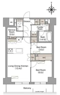 神奈川県川崎市中原区今井仲町【マンション】の間取り