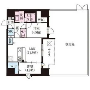 スプランディッドX(テン)【1階】の間取り