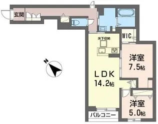 アンジュール【1階】の間取り