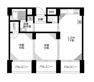 コート向ヶ丘【1階】の間取り