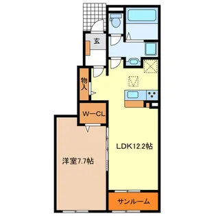 ル・ポール南新町【1階】の間取り