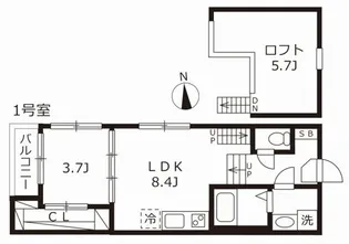 メゾンエトア【2階】の間取り