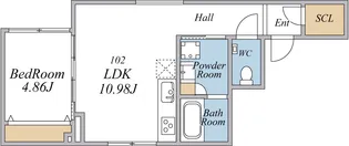 エクセルシオール荏原町【1階】の間取り
