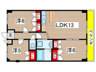 山ノ神マンション【4階】の間取り