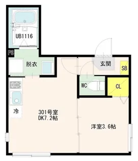 (仮称)梅田六丁目8 Designers DiiRA【2階】の間取り