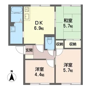 フレグランス江南【1階】の間取り