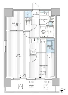 パークアクシス市川【13階】の間取り
