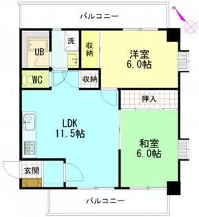 アヴァンセ中筋【5階】の間取り