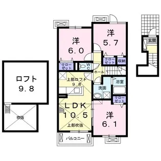 ウェスト・ブライトン【2階】の間取り