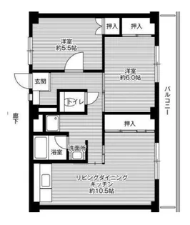 ビレッジハウス尾上1号棟【1階】の間取り