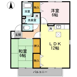 ピュアコート A【1階】の間取り