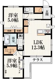 Agua Verde 高倉町【1階】の間取り