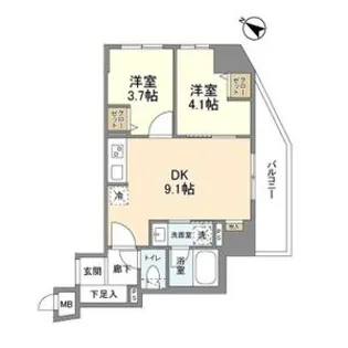 リビオメゾン日本橋久松町【9階】の間取り